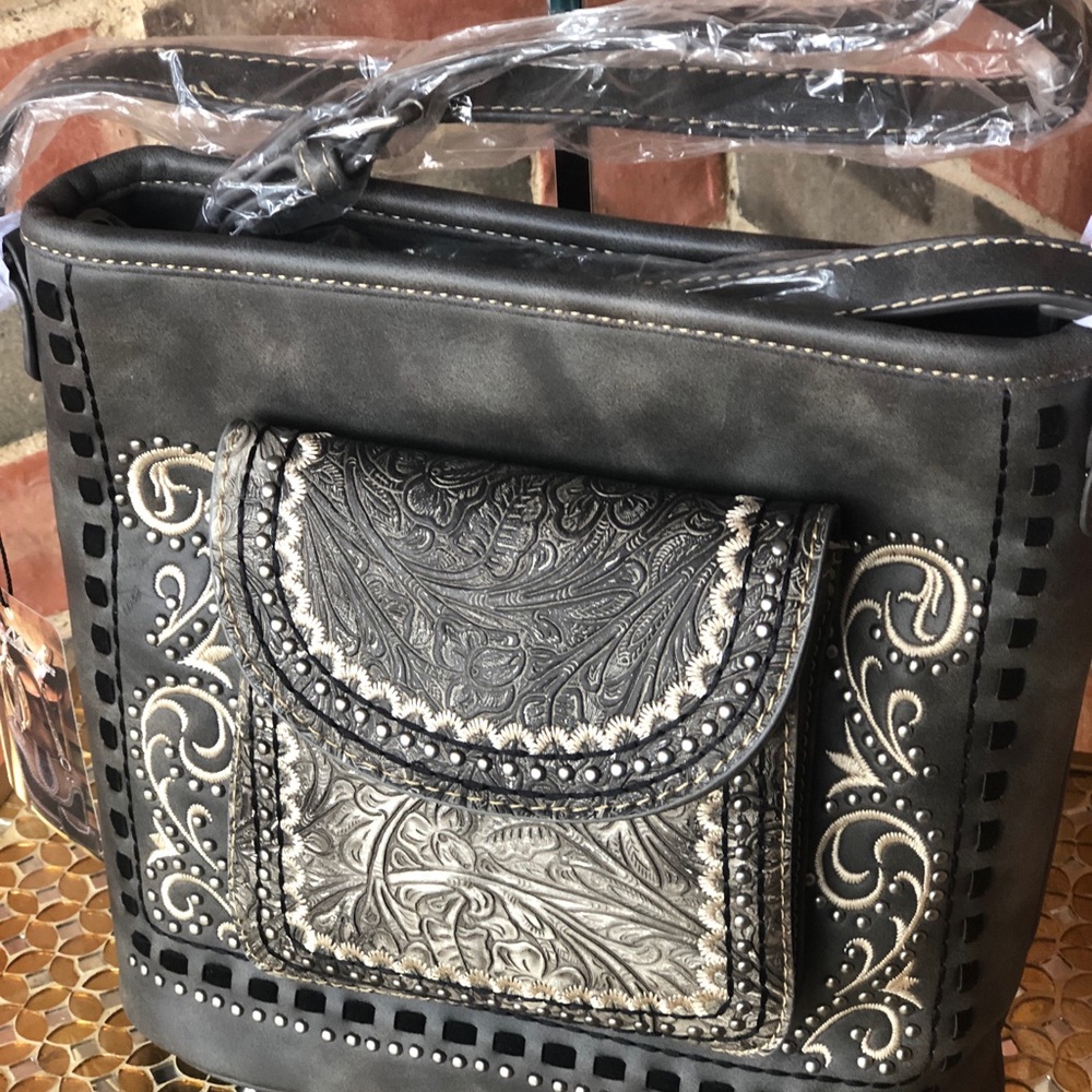 Montana West Tooled Collection Crossbody Bag - Picture 2 of 7